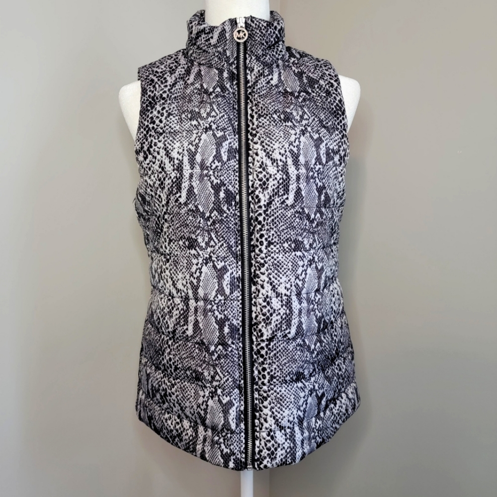 Michael Kors Snakeskin Pattern Puffer Vest - small